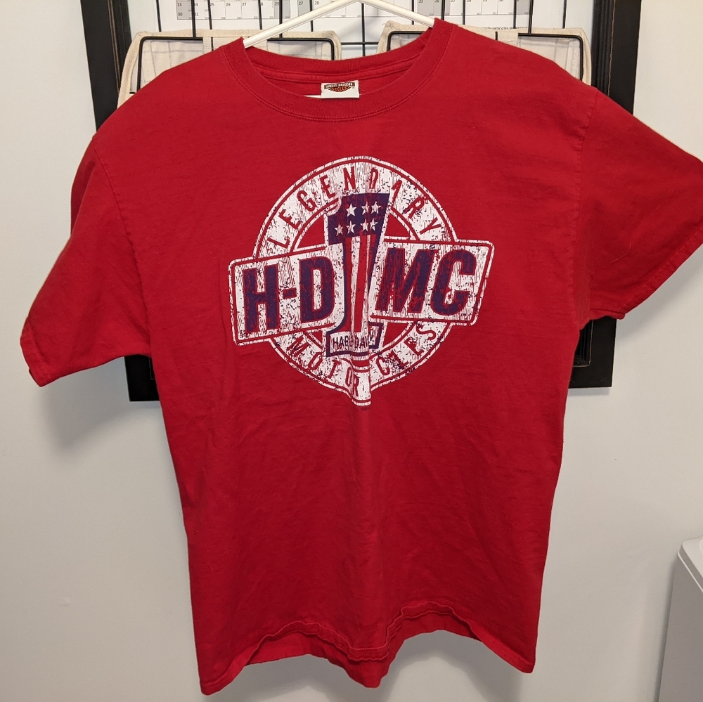 Harley -Davidson T-shirt, Red, Size Large
